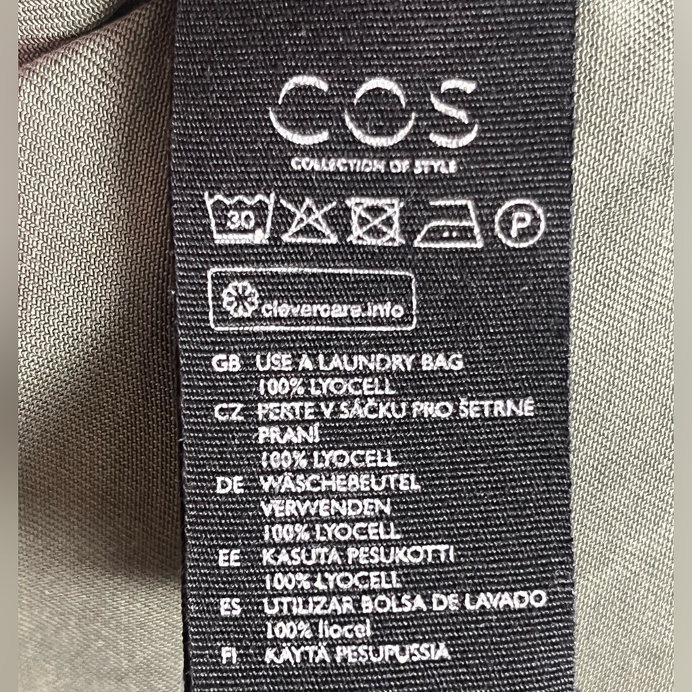 COS Army Green Minimalist Shirt Dress Tunic Size 44 US 12 - Picture 12 of 12